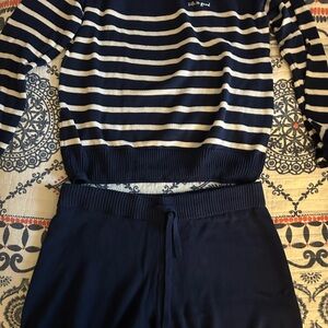 Life is Good Navy Striped Women's Set